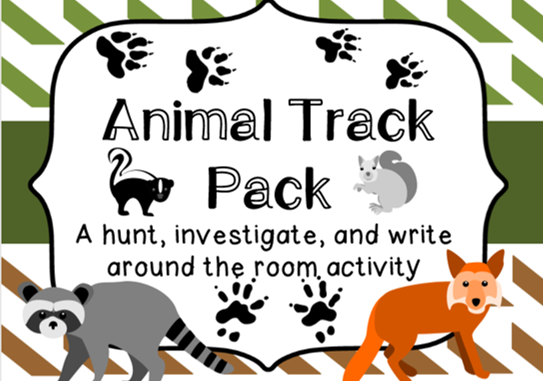 animal track write around the room activity
